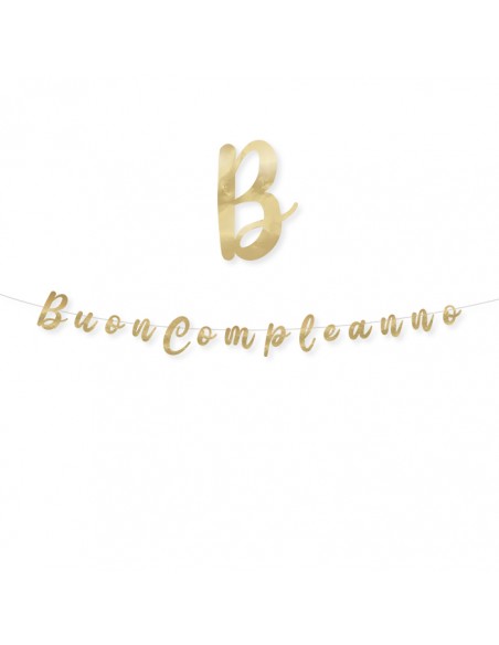 FESTONE SCRITTA BUON COMPL. ORO METAL 300X15CM - L'Officina FESTONE SCRITTA BUON COMPL. ORO METAL 300X15CM - L'Officina