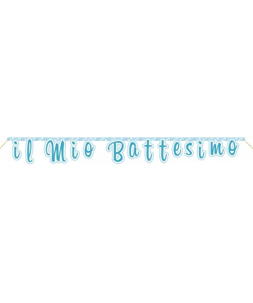 FESTONE CARTA IL MIO BATTESIMO CELESTE 180CM - L'Officina delle