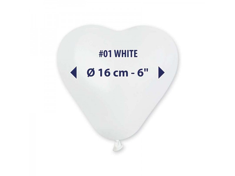 CUORE LATTICE 6" PZ.100 BIANCO 16CM - L'Officina delle feste