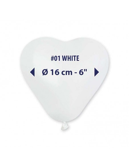 CUORE LATTICE 6" PZ.100 BIANCO 16CM - L'Officina delle feste