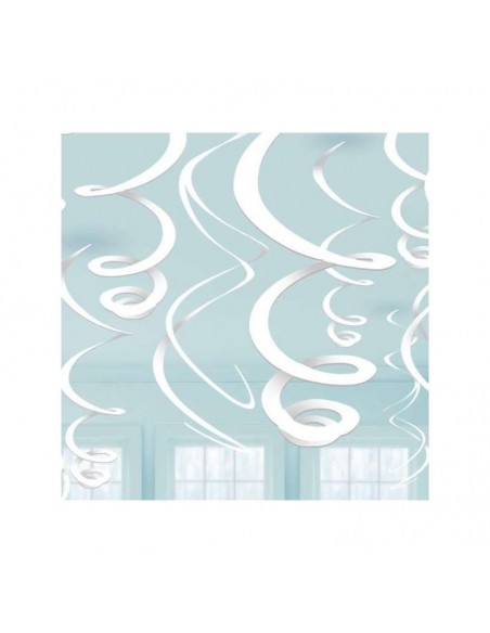 DECORO SPIRALI IN PLASTICA BIANCO 55CM PZ. 12 - L'Officina