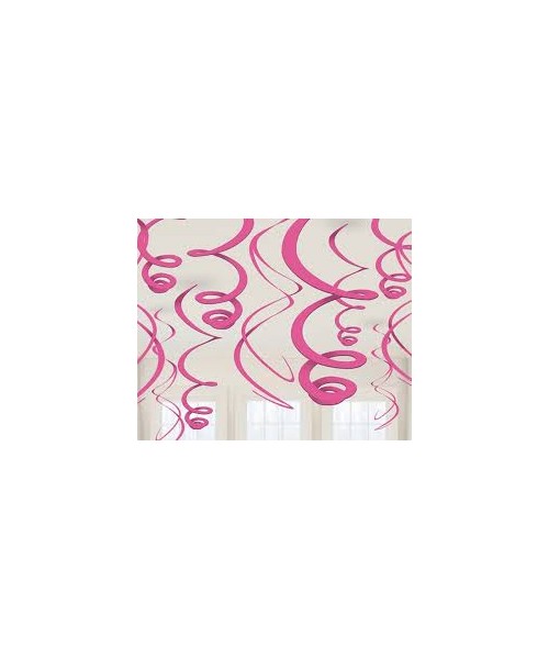 DECORI SPIRALI IN PLASTICA ROSA 55CM PZ. 12 - L'Officina delle