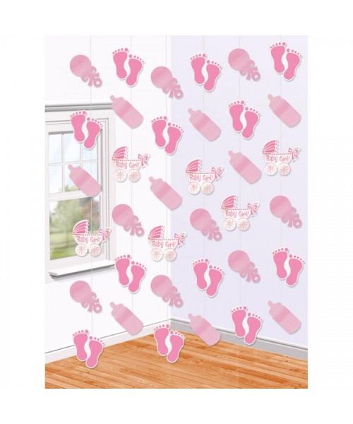 DECORAZIONE BABY GIRL PZ.6 FILI PENDENTI - L'Officina delle