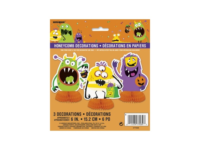 DECORAZIONI HALLOWEEN MONSTERS 3PZ - L'Officina delle feste