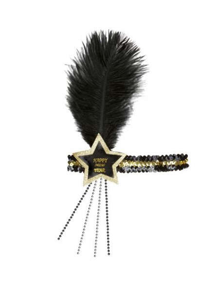 FASCIA CHARLESTON HAPPY NEW YEAR NERO-ORO - L'Officina delle