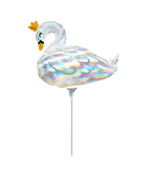 MINISHAPE 14" CIGNO IRIDESCENTE 35CM - L'Officina delle feste