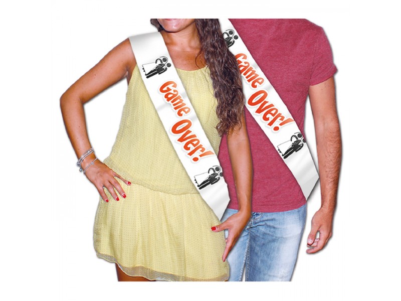 FASCIA PREMIO METALLIZZATA GAME OVER CM.168X10 - L'Officina