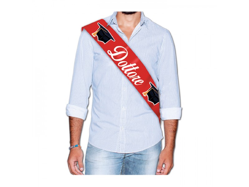 FASCIA LAUREA METALLIZATA DOTTORE CM168X10 - L'Officina delle