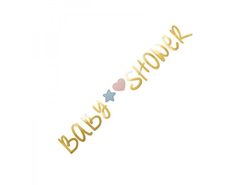 FESTONE "BABY SHOWER" ORO LUCIDO 20CM X 2MT - L'Officina delle