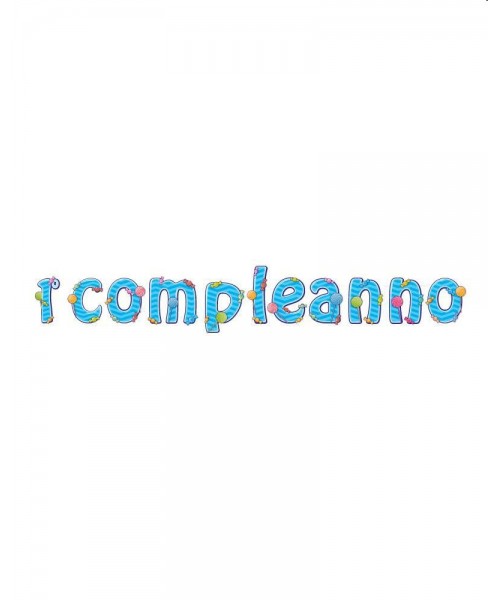 FESTONE CARTA 1° COMPLEANNO CELESTE CARAMELLE MT.3XH20CM -
