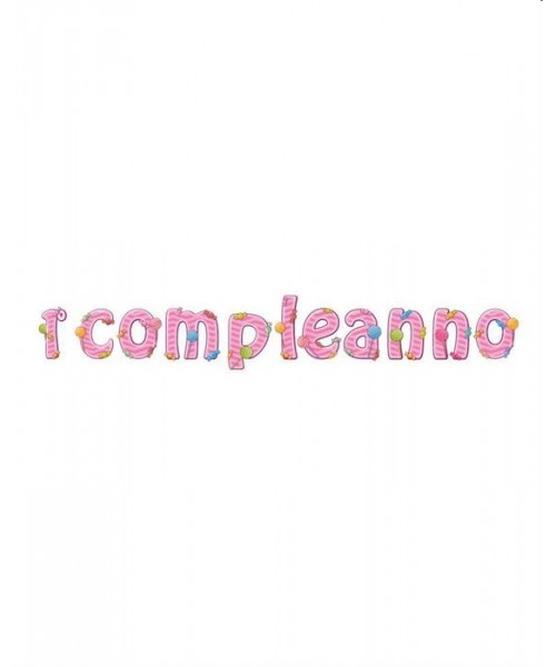 FESTONE CARTA 1° COMPLEANNO ROSA CARAMELLE MT.3XH20CM -