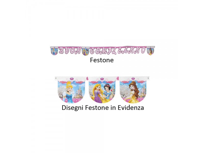 FESTONE BUON COMPLEANO PRINCESS 3,6 MT - L'Officina delle feste