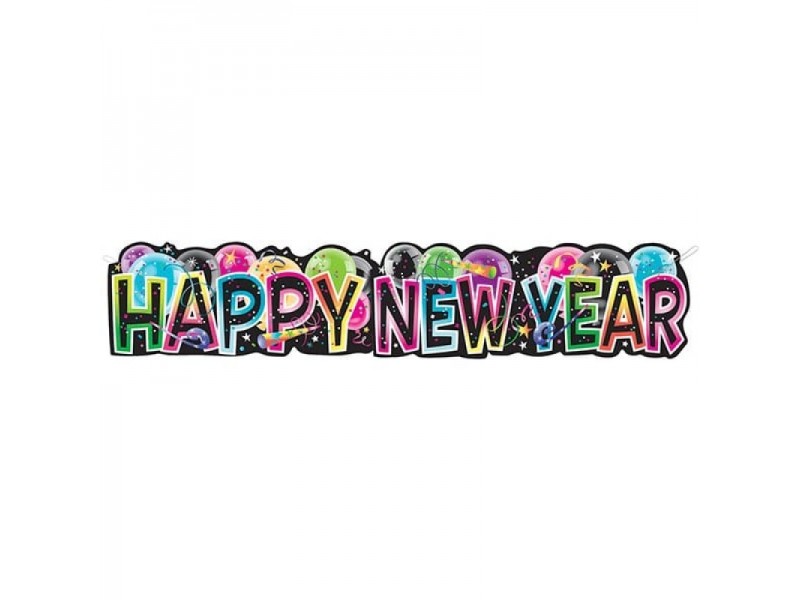 FESTONE CARTONCINO HAPPY NEW YEAR 1,36MT - L'Officina delle