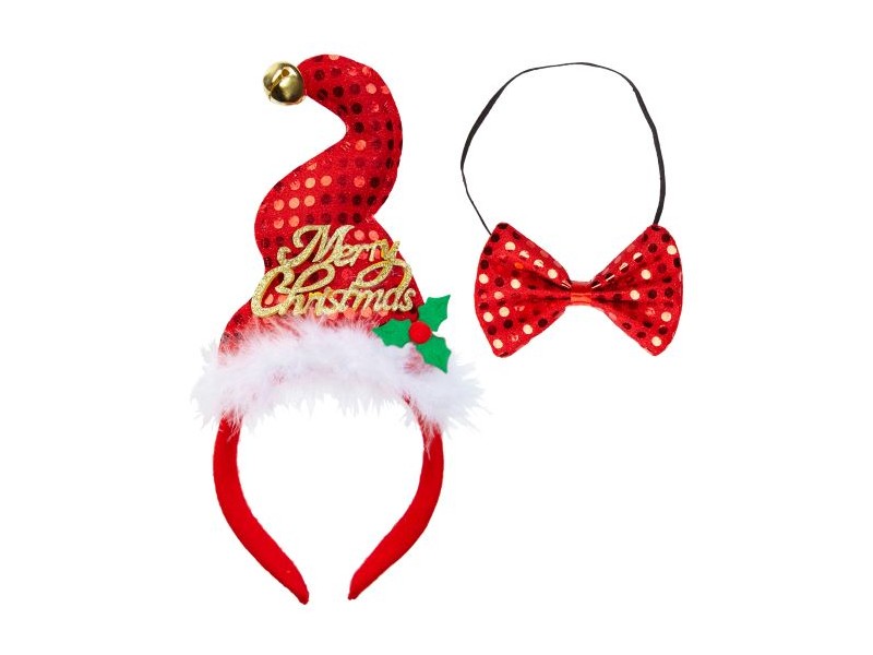 FRONTINO BABBO CON CAMPANELLINO & FARFALLINO IN PAILLETTES -