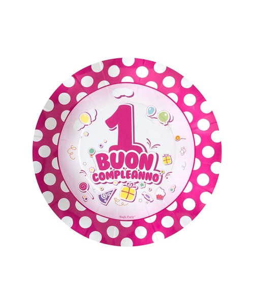 PIATTO I COMPL. ROSA DM 21 CM 10 PZ