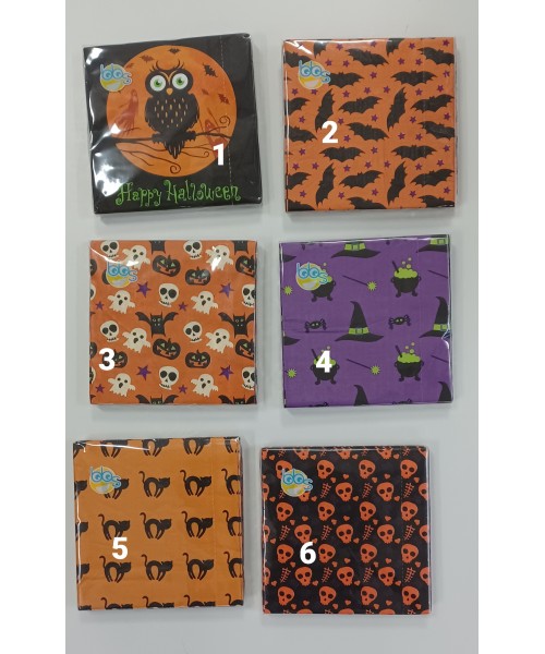 HALLOWEEN MIX 20 TOVAGLIOLI 33X33CM - L'Officina delle feste