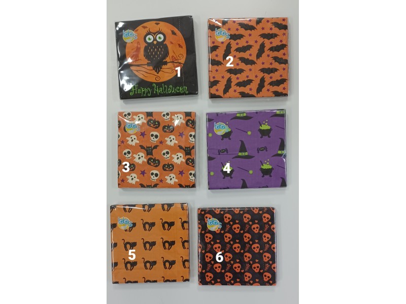 HALLOWEEN MIX 20 TOVAGLIOLI 33X33CM - L'Officina delle feste