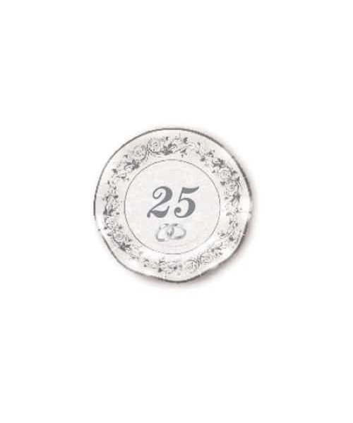 PIATTO 25° ANNIVERS. DM 21 CM 10 PZ