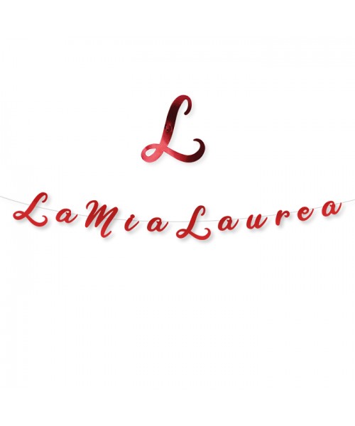 FESTONE SCRITTA LA MIA LAUREA ROSSO METAL 300X15CM - L'Officina