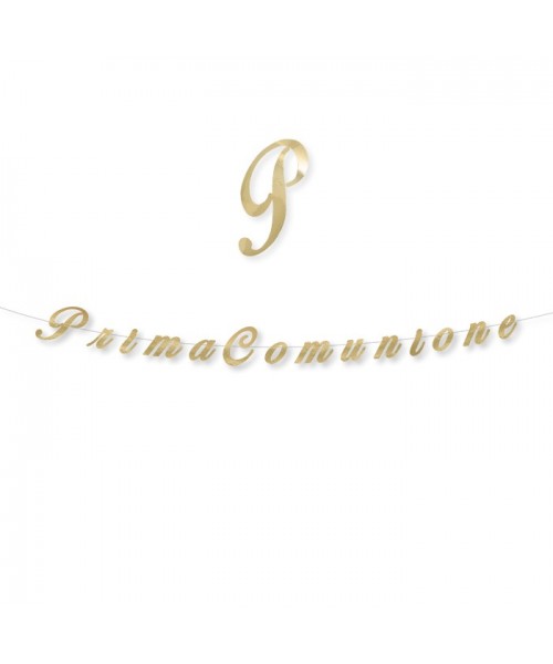 FESTONE SCRITTA PRIMA COMUNIONE ORO 300X15 - L'Officina delle