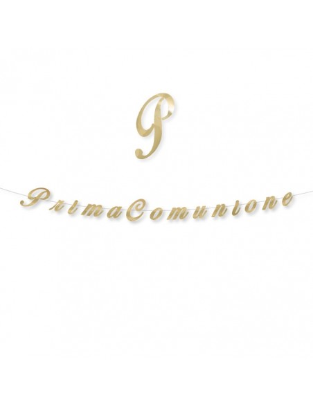 FESTONE SCRITTA PRIMA COMUNIONE ORO 300X15 - L'Officina delle