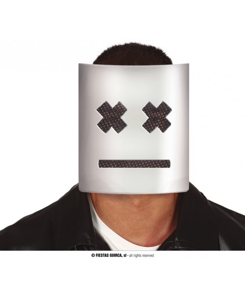 MASCHERA BIANCA CON CROCI IN PVC - L'Officina delle feste