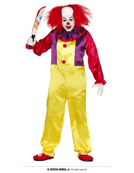 COSTUME PAGLIACCIO CLOWN KILLER TG. M 48-50 - L'Officina delle
