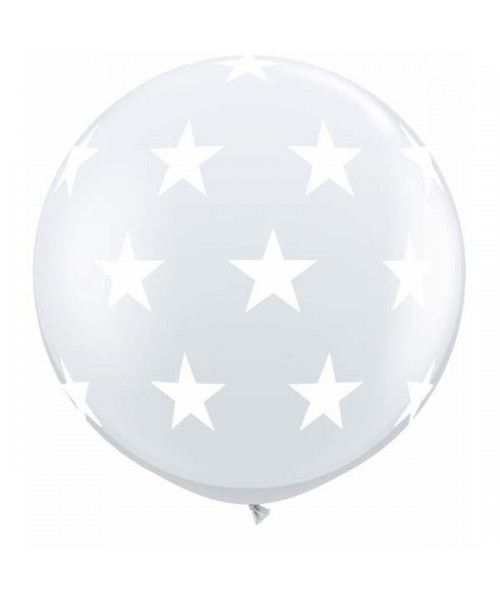 PALLONE LATTICE 3' MONGOLFIERA TRASPARENTE CON STELLE DIAM.
