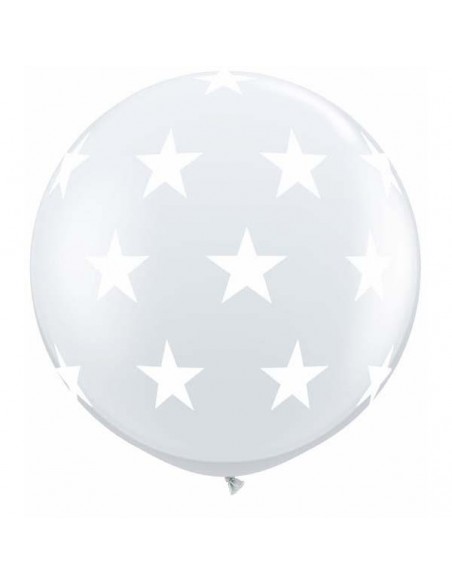 PALLONE LATTICE 3' MONGOLFIERA TRASPARENTE CON STELLE DIAM.