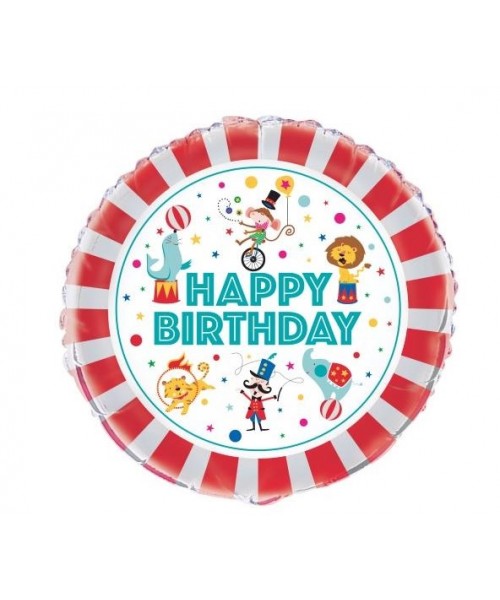 PALLONE MYLAR 18" BUON COMPLEANNO CIRCO 45CM. - L'Officina