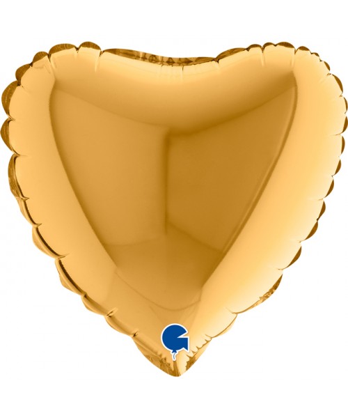 PALLONE CUORE MYLAR 9" GOLD - L'Officina delle feste