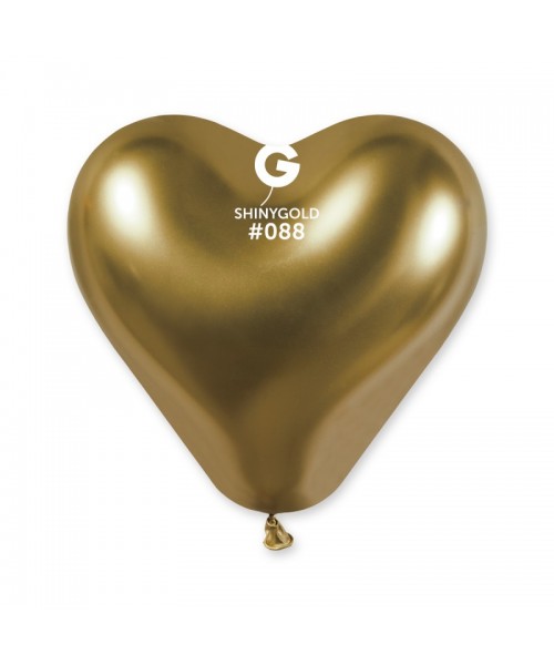 PALLONE CUORE LATTICE 12" SHINY GOLD 25PZ - L'Officina delle