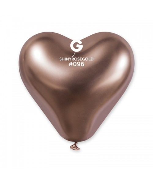 PALLONE CUORE LATTICE 12" SHINY ROSE GOLD 25PZ - L'Officina