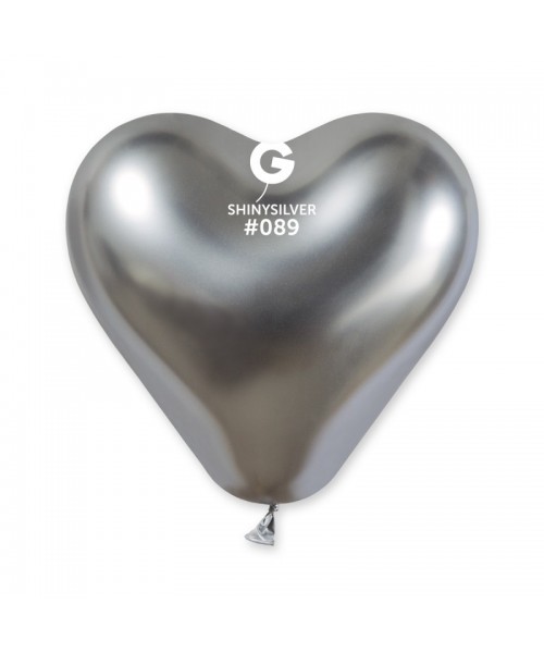 PALLONE CUORE LATTICE 12" SHINY SILVER 25PZ - L'Officina delle
