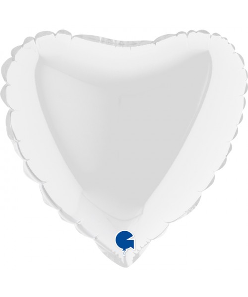 PALLONE CUORE MYLAR 9" BIANCO - L'Officina delle feste