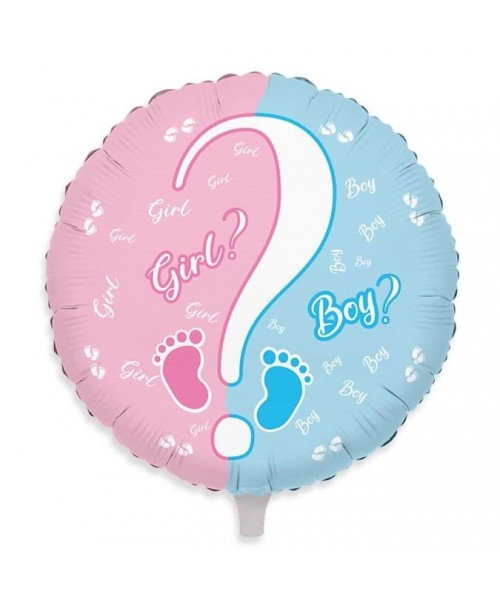 PALLONE MYLAR 18" 45CM BABY GIRL OR BOY? - L'Officina delle