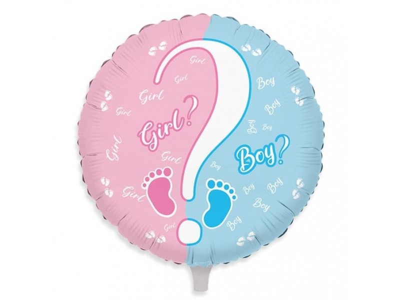 PALLONE MYLAR 18" 45CM BABY GIRL OR BOY? - L'Officina delle