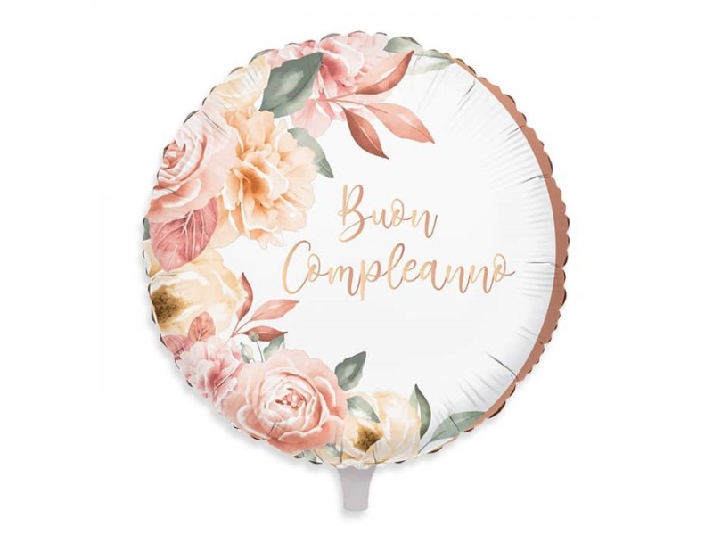 PALLONE MYLAR 18" 45CM ROSE GOLD BUON COMPLEANNO - L'Officina