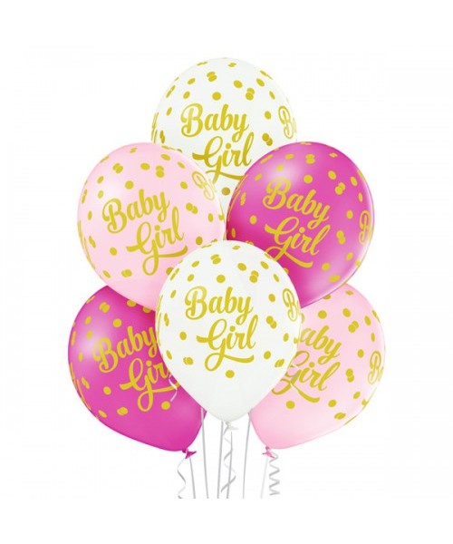 PALLONE LATT. 12" BABY GIRL PZ.50 - L'Officina delle feste