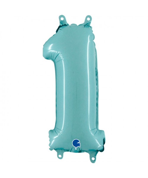 NUMERO MYLAR MEDIO CELESTE 1 CM. 35 - L'Officina delle feste