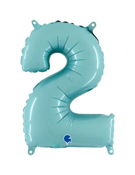 NUMERO MYLAR MEDIO CELESTE 2 CM. 35 - L'Officina delle feste