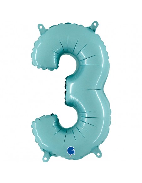 NUMERO MYLAR MEDIO CELESTE 3 CM. 35 - L'Officina delle feste