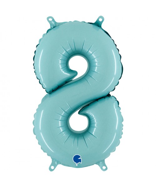 NUMERO MYLAR MEDIO CELESTE 8 CM. 35 - L'Officina delle feste