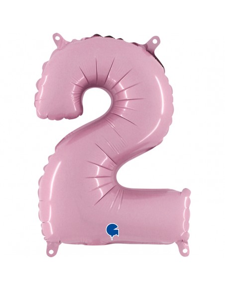 NUMERO MYLAR MEDIO ROSA 2 CM. 35 - L'Officina delle feste