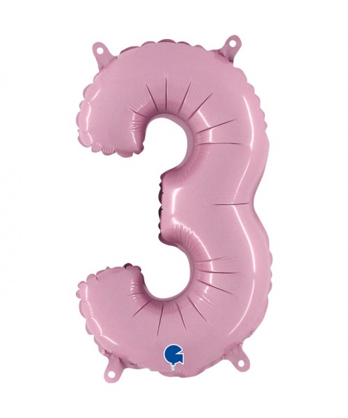 NUMERO MYLAR MEDIO ROSA 3 CM. 35 - L'Officina delle feste