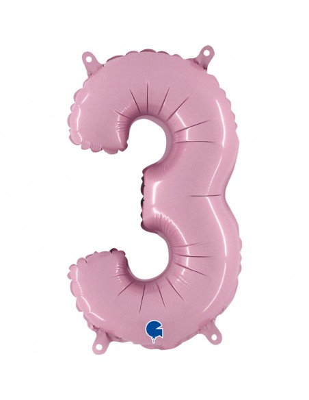 NUMERO MYLAR MEDIO ROSA 3 CM. 35 - L'Officina delle feste