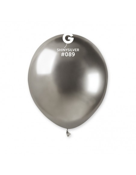 PALLONE LATTICE 5"/13CM SHINY SILVER 100PZ - L'Officina delle