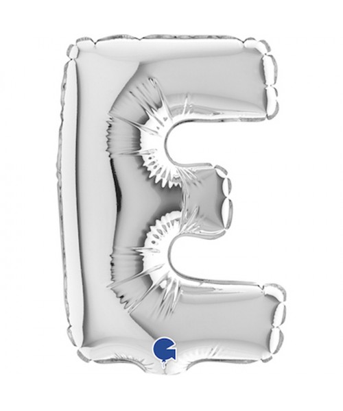 PALLONE LETTERA MINI "E" ARGENTO CM.18 - L'Officina delle feste