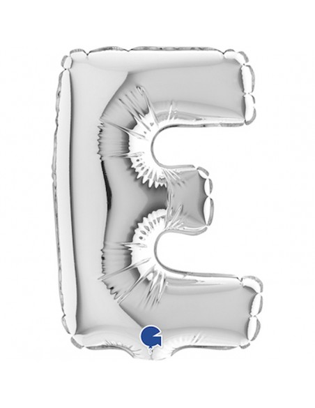 PALLONE LETTERA MINI "E" ARGENTO CM.18 - L'Officina delle feste