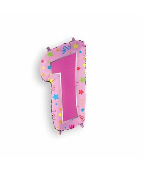 MYLAR NUMERO  1  DESIGN FUCSIA H 60